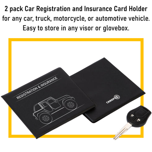 CANOPUS Car Registration and Insurance Holder, Car Document Holder, Vehicle Registration and Insurance Card Holder, Wallet for Auto, Trailer, Motorcycle, Truck, Vehicle Paperwork Organizer (2 Pack)